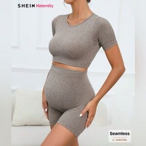 SHEIN Maternity Seamless Set in Gray